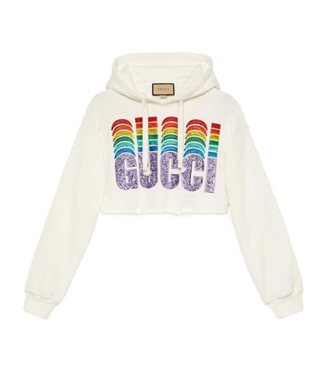 gucci logo print sweatshirt|gucci cropped sweatshirt.